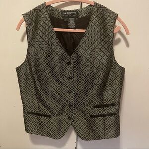 Liz Claiborne Black and Gold Vest Made in US Size 12